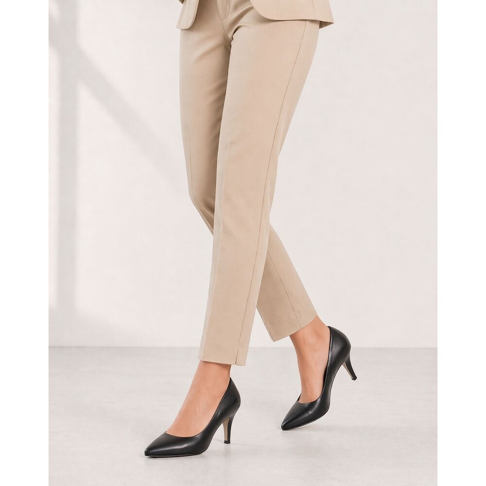 ALDO Women’s Black Leather Pointed Toe Stiletto Pumps Heels